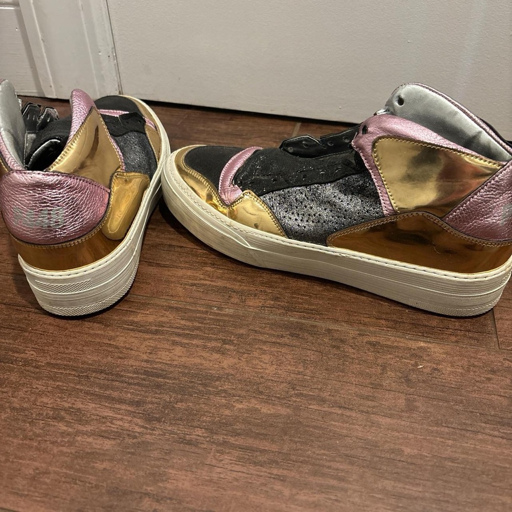 P448 Women's Sneakers in Gold, Pink, and Black
